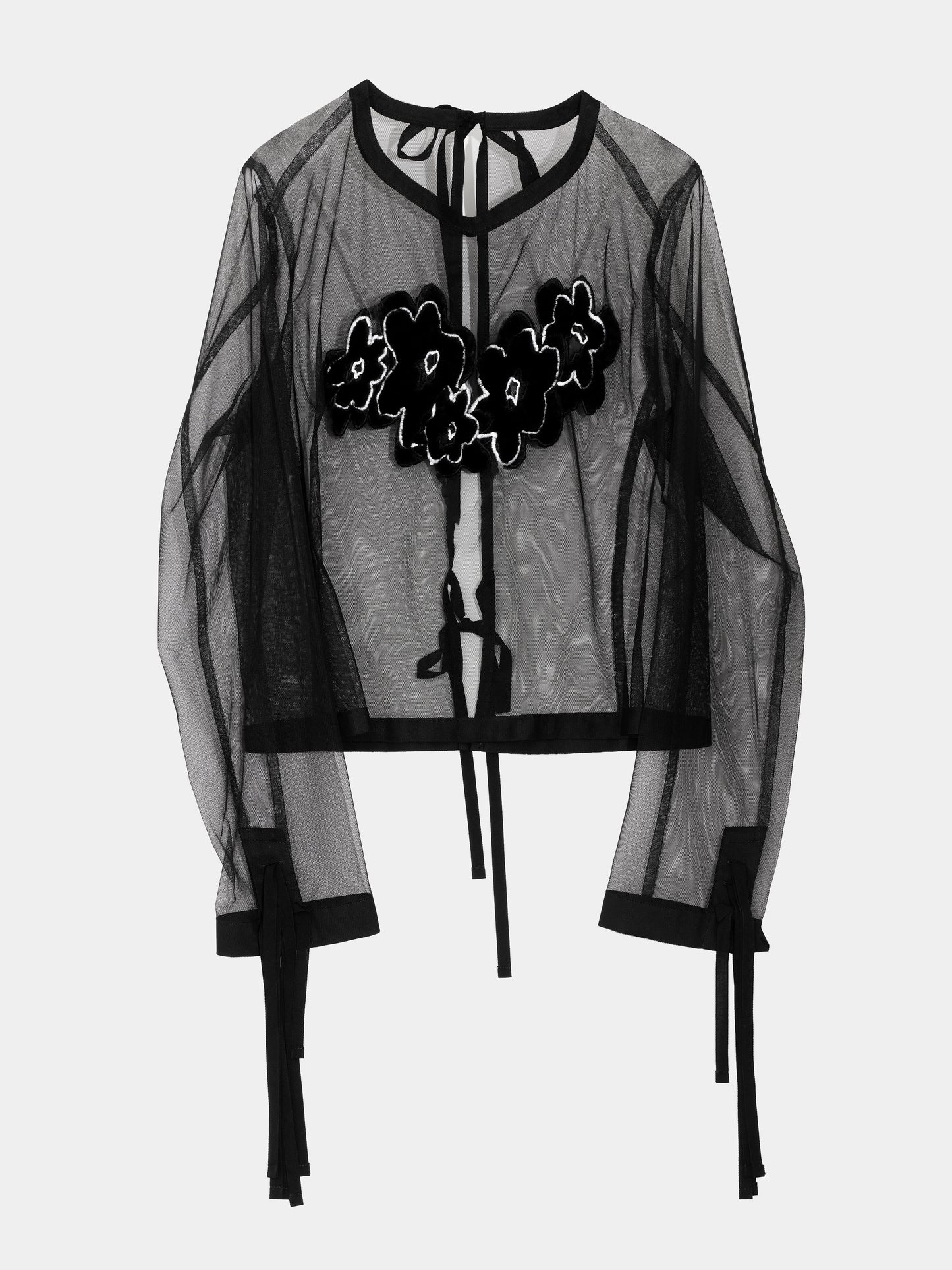 LS-JK4 Fake Fur Embroidered Tulle Jacket