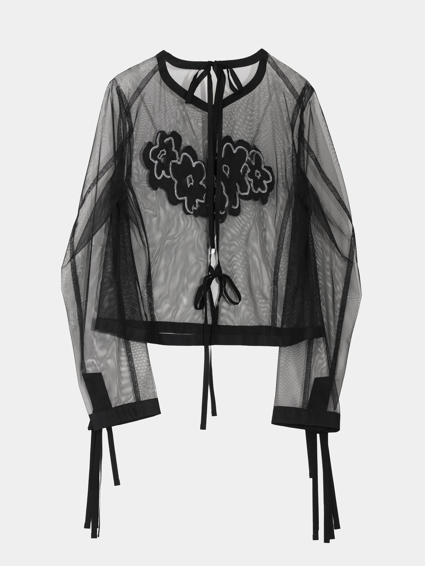 LS-JK4 Fake Fur Embroidered Tulle Jacket